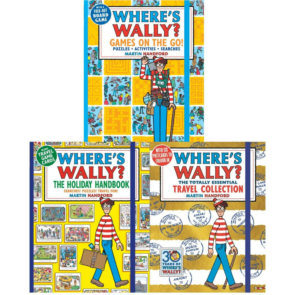 Where's Wally Travel Collection 3 Books Collection Set Games on the Go, Holiday Handbook