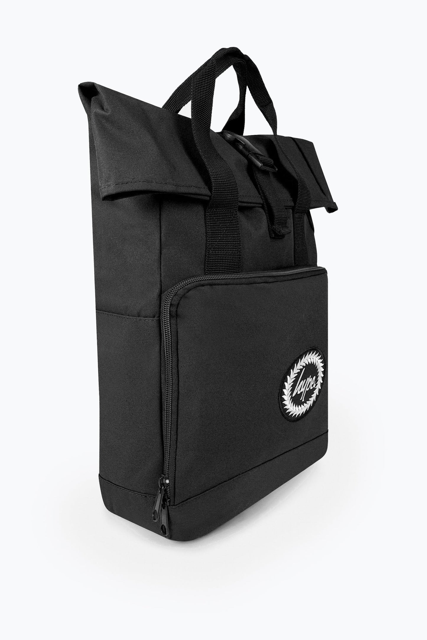 Hype Black Twin Handle Roll-Top Backpack