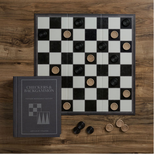 Checkers and Backgammon Vintage Bookshelf UK Edition