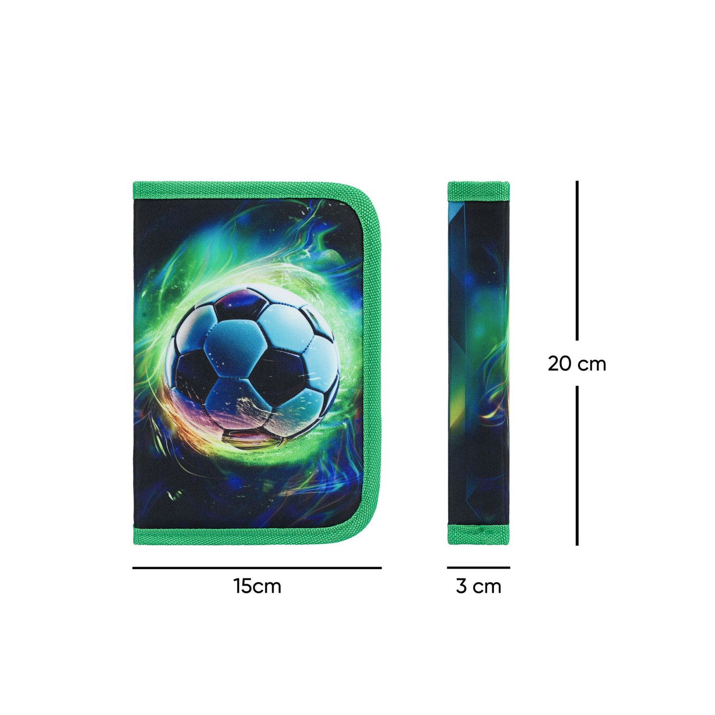 One-tier pencil case Football Green Ball