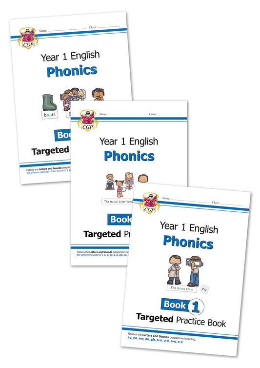 KS1 English Targeted Practice Book Bundle: Phonics - Year 1 Books 1-3