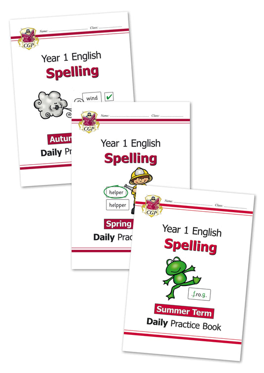 KS1 Spelling Daily Practice Book Bundle: Year 1 - Autumn, Spring & Summer Term