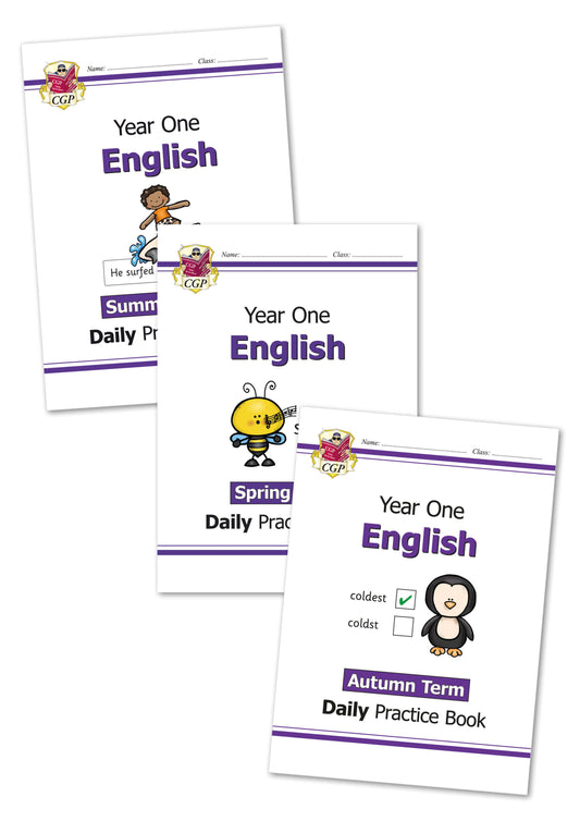 KS1 English Daily Practice Book Bundle: Year 1 - Autumn Term, Spring Term & Summer Term