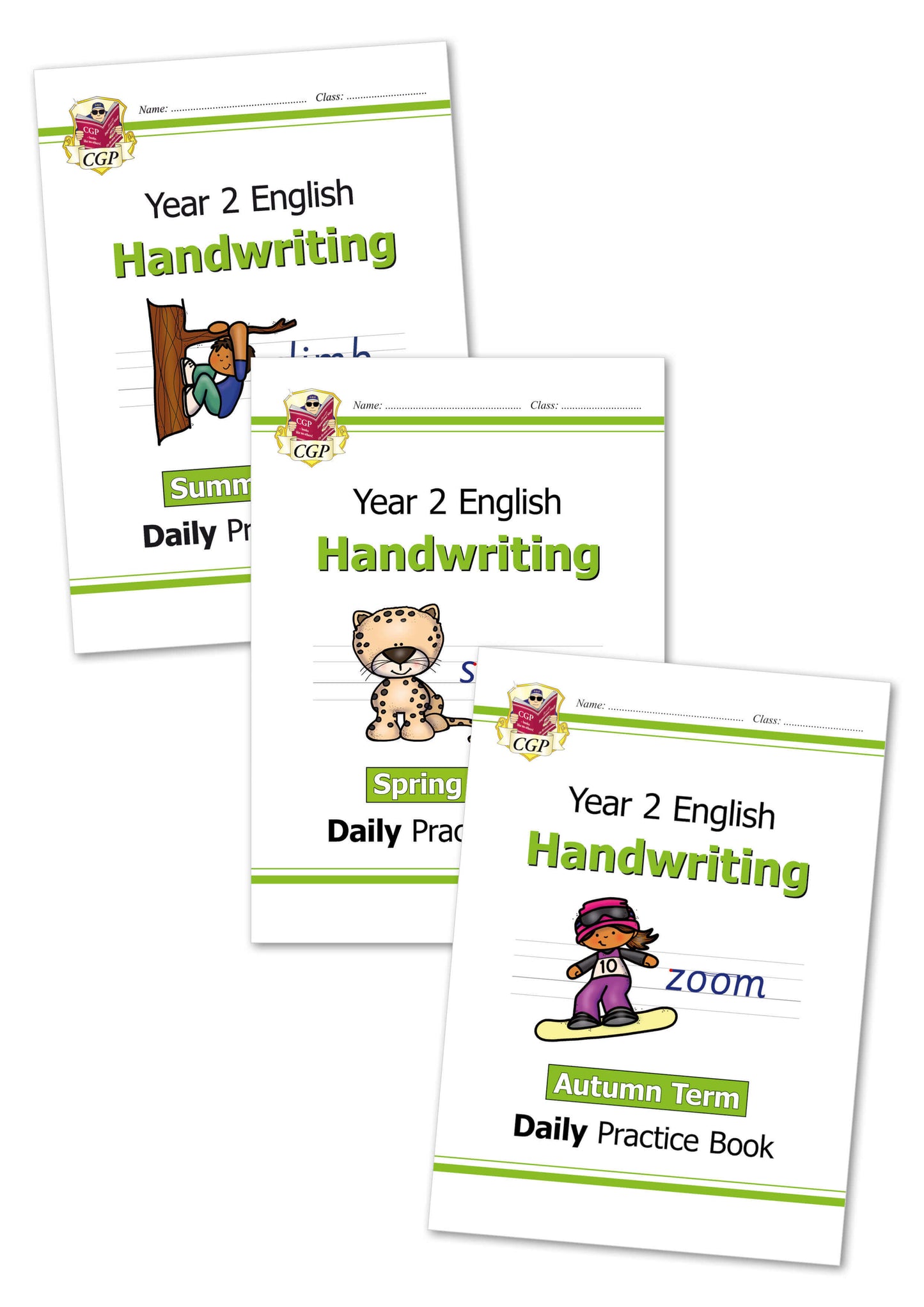 KS1 Handwriting Daily Practice Book Bundle: Year 2 - Autumn Term, Spring Term & Summer Term