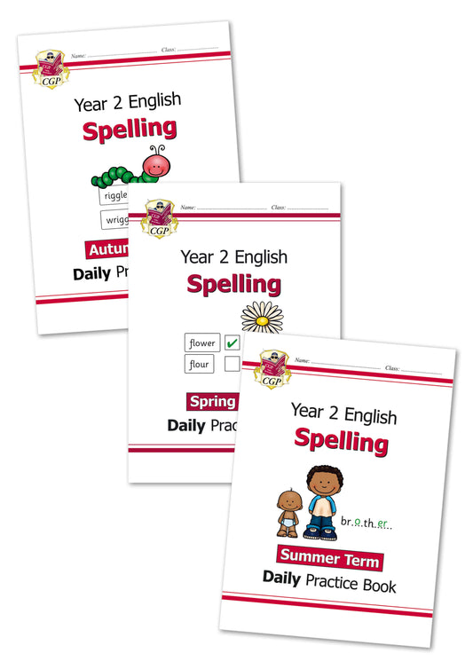 KS1 Spelling Daily Practice Book Bundle: Year 2 - Autumn, Spring & Summer Term