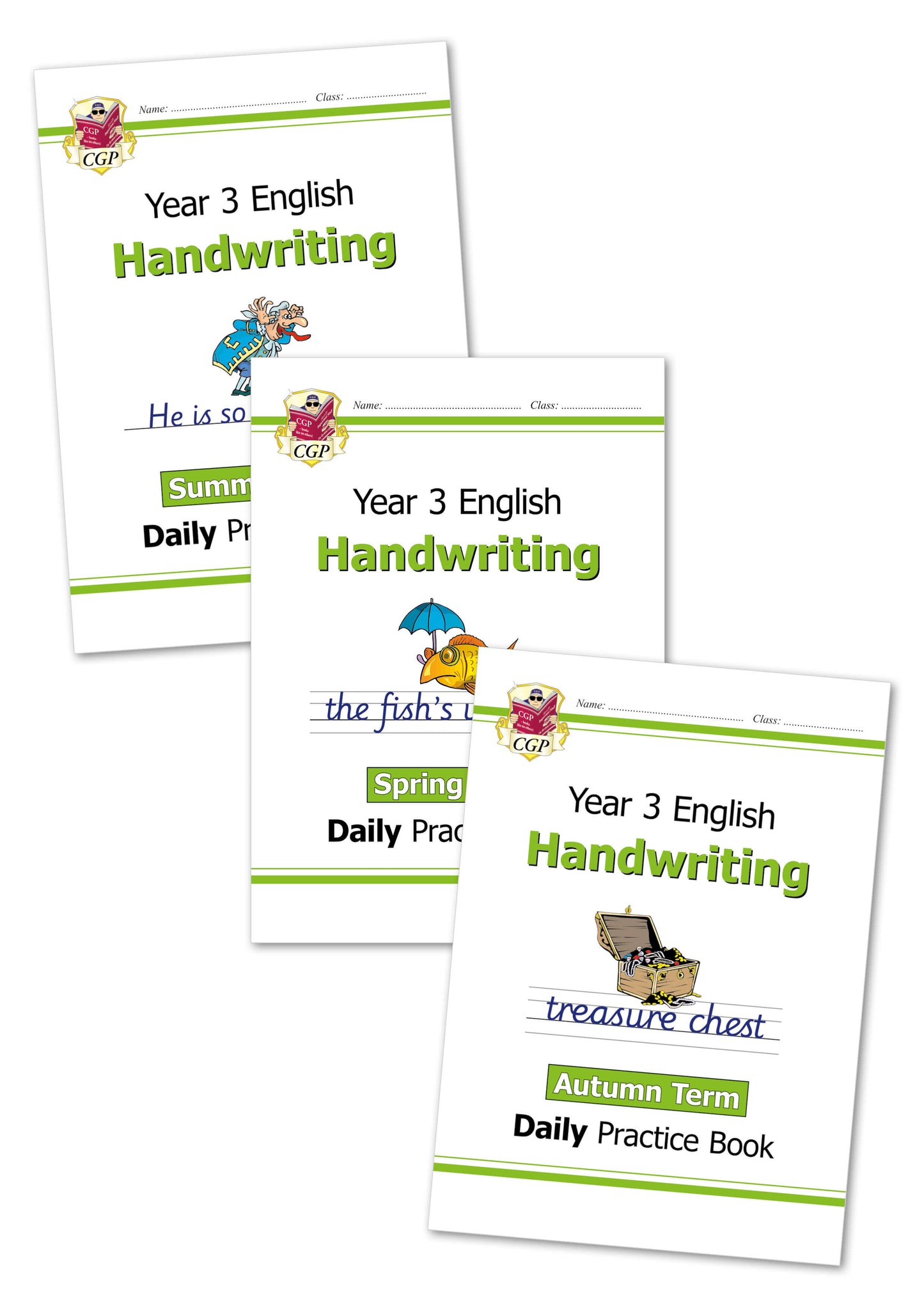 KS2 Handwriting Daily Practice Book Bundle: Year 3 - Autumn Term, Spring Term & Summer Term