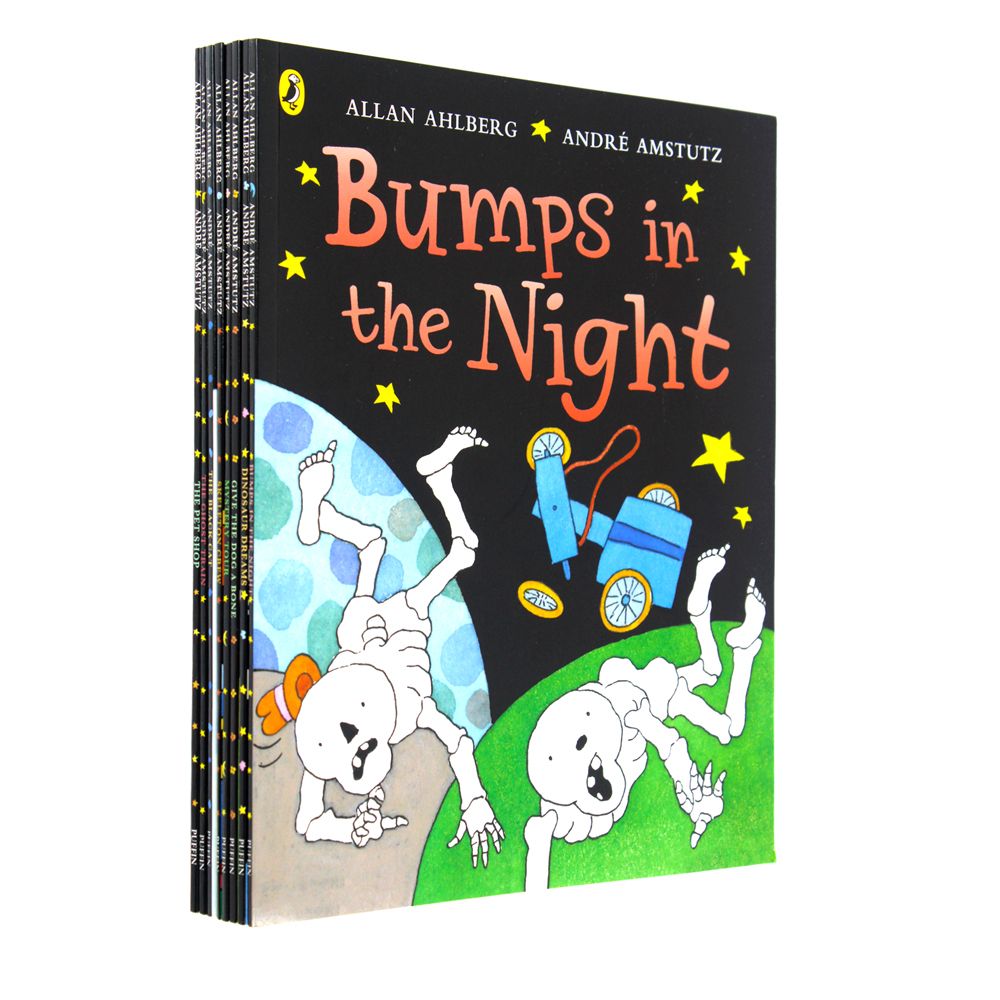 Funny Bones Collection By Allan Ahlberg 8 Books Set Ghost Train, Skeleton Funny bones