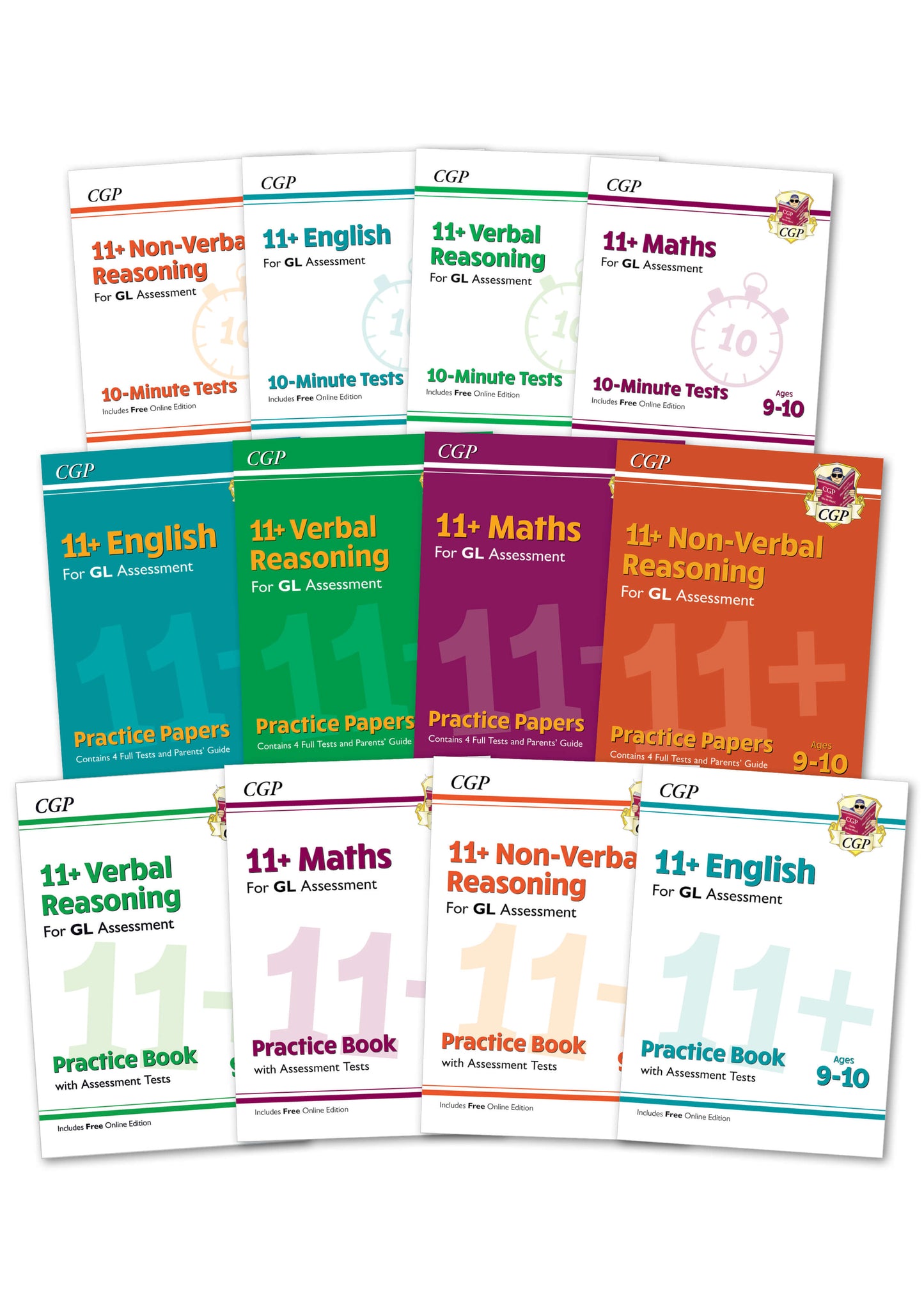 11+ GL & Other Test Providers Practice 12-book Bundle - for Ages 9-10