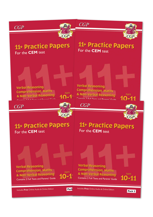 11+ CEM Complete Practice Paper 4-Pack Bundle – for Ages 10-11