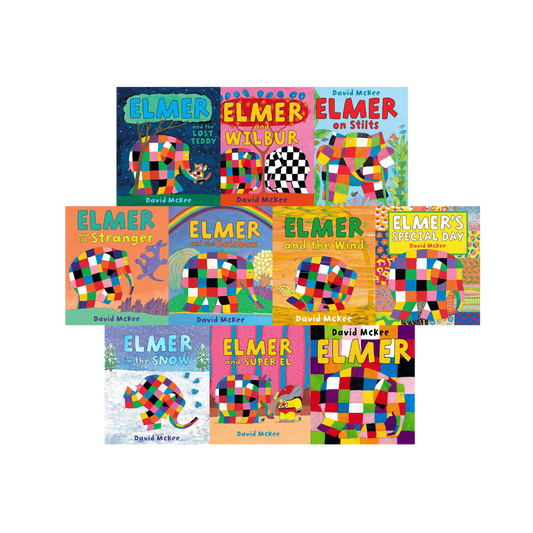 Elmer 10 books Set Collection Children Picture Flats illustrated Elephant David Mckee