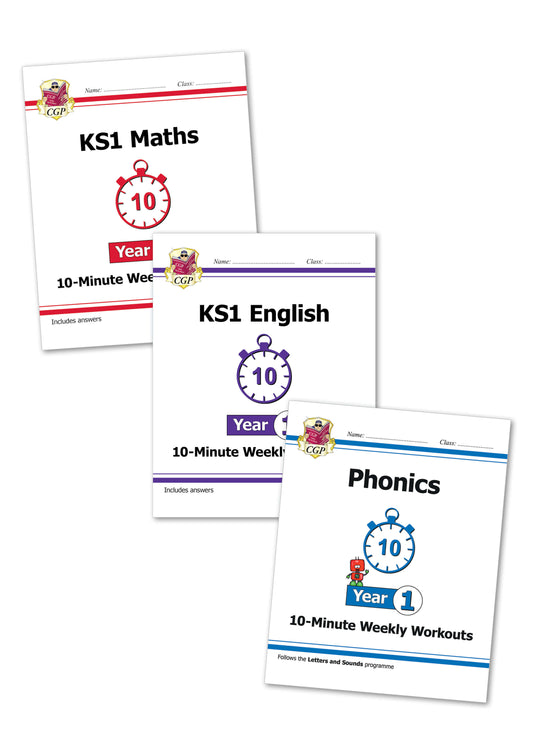 Year 1 Maths & English - 10-Minute Weekly Workouts 3-book bundle