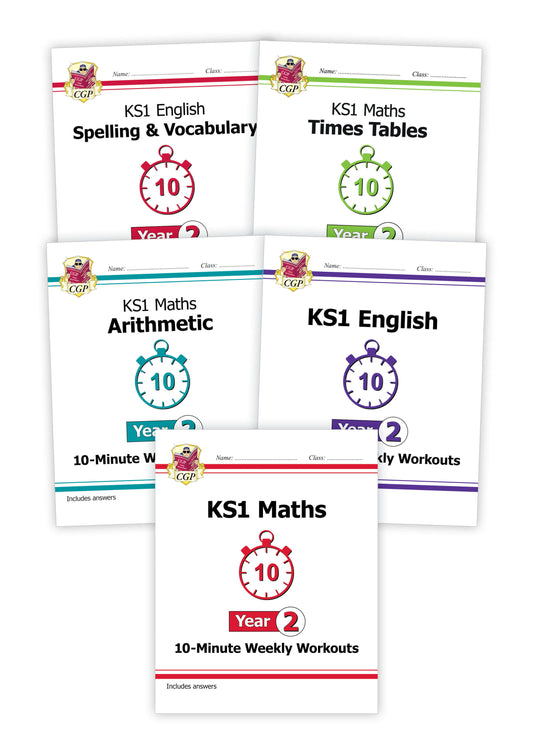 Year 2 Maths & English - 10-Minute Weekly Workouts 5-book bundle