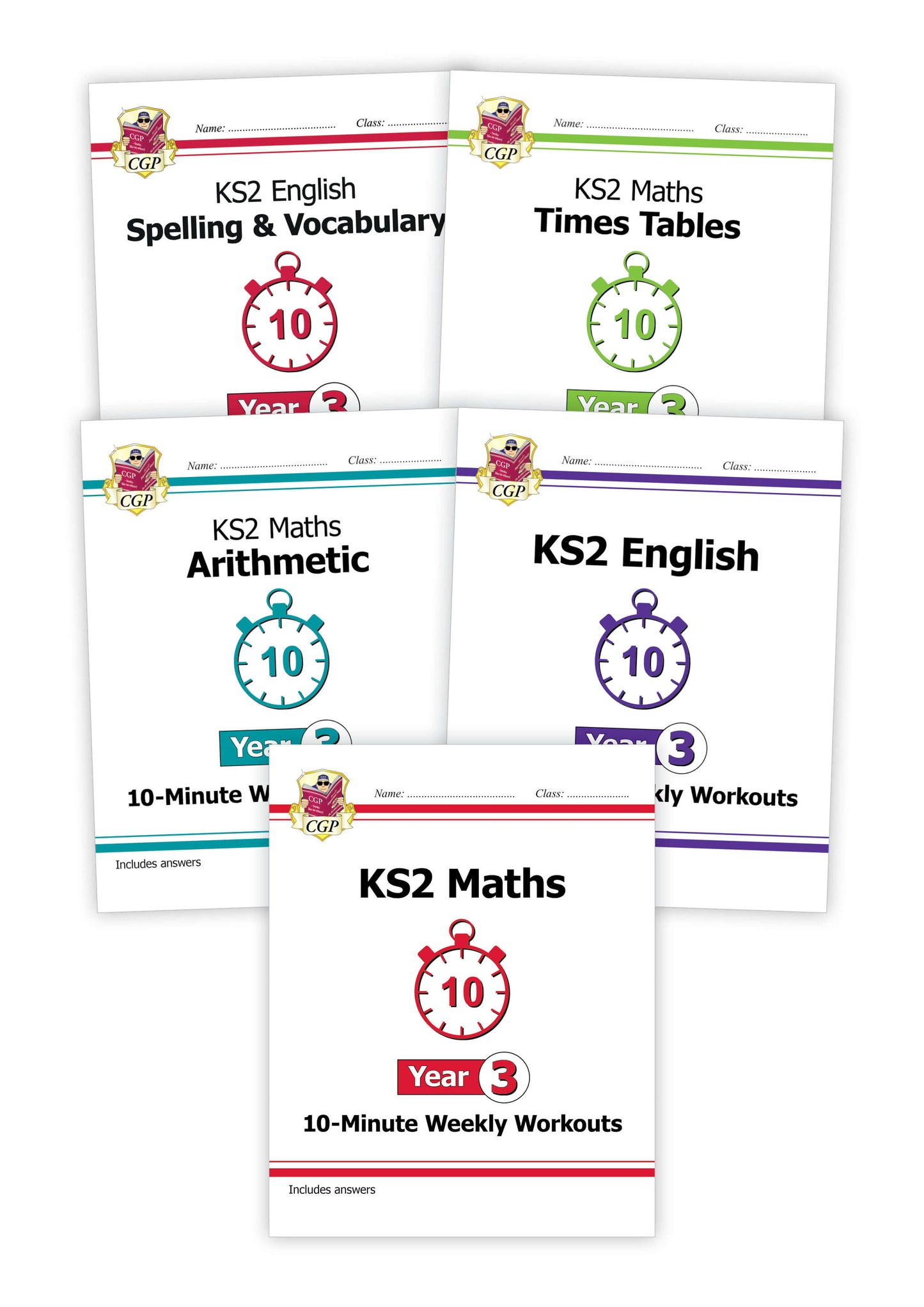 Year 3 Maths & English - 10-Minute Weekly Workouts 5-book bundle