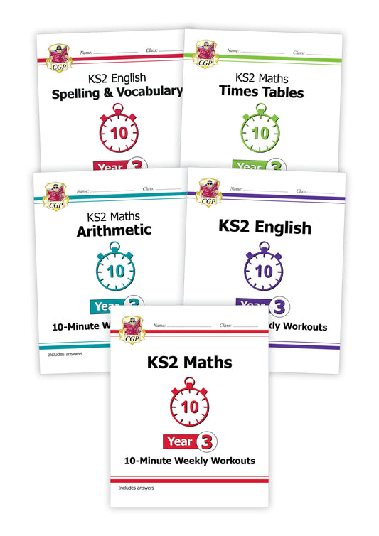 Year 3 Maths & English - 10-Minute Weekly Workouts 5-book bundle