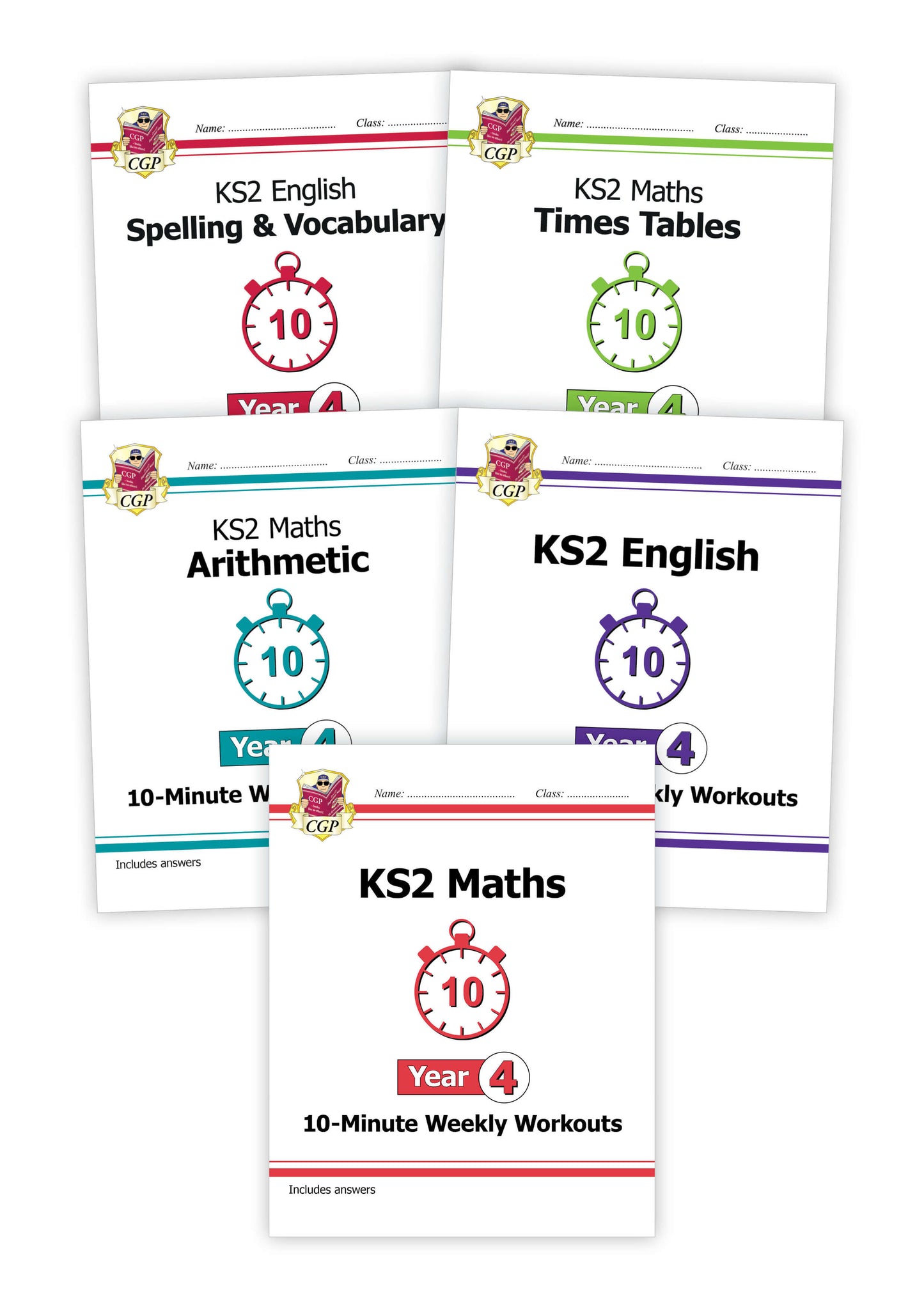 Year 4 Maths & English - 10-Minute Weekly Workouts 5-book bundle