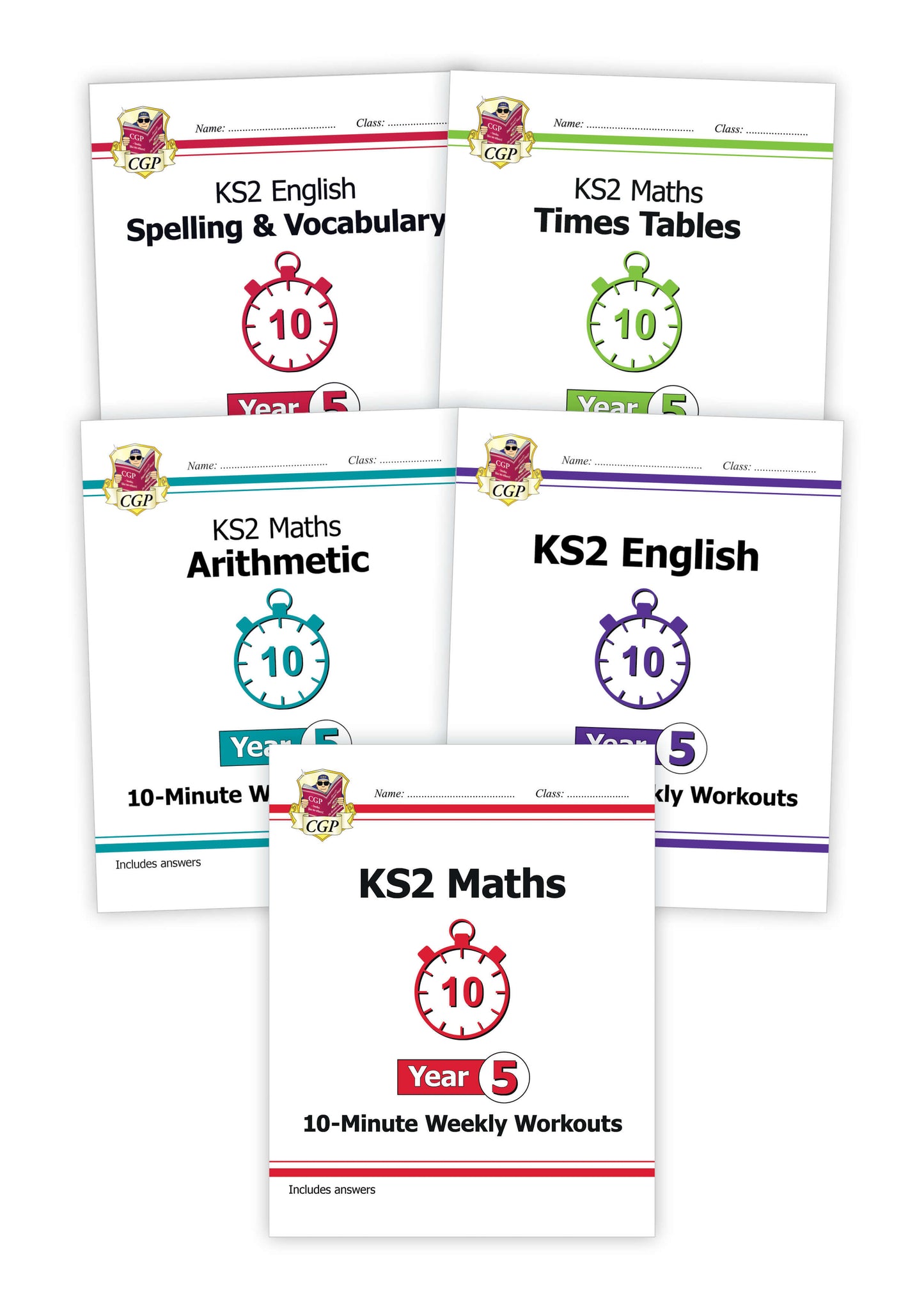 Year 5 Maths & English - 10-Minute Weekly Workouts 5-book bundle