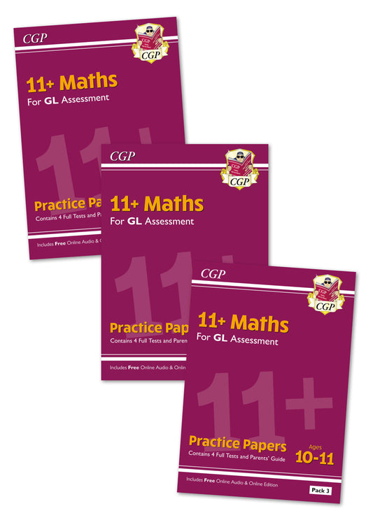 11+ GL Maths Practice Paper 3-Pack Bundle - for Ages 10-11 (contains 12 test papers)