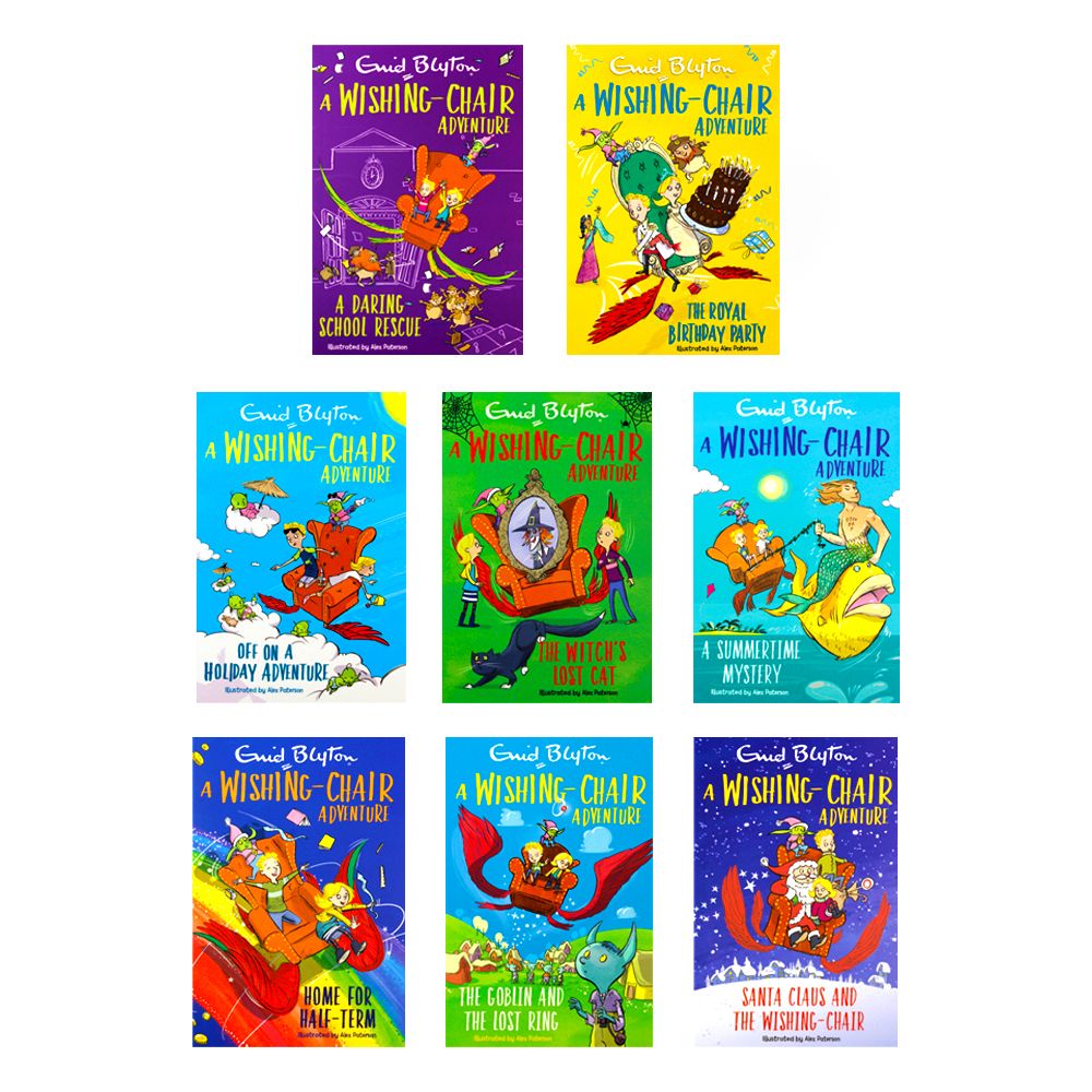 Enid Blyton The Wishing-Chair Short Story Collection 8 Books Box Set (Off on a Holiday Adventure, The Royal Birthday Party and more