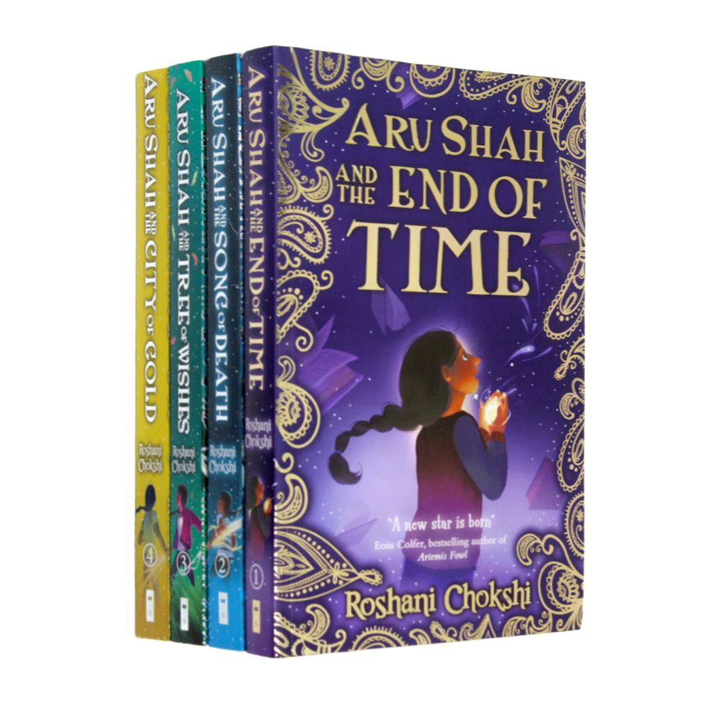 Roshani Chokshi 4 book Set ( Aru Shah and the End of Time, Tree of Wishes, Song of Death, City of Cold)