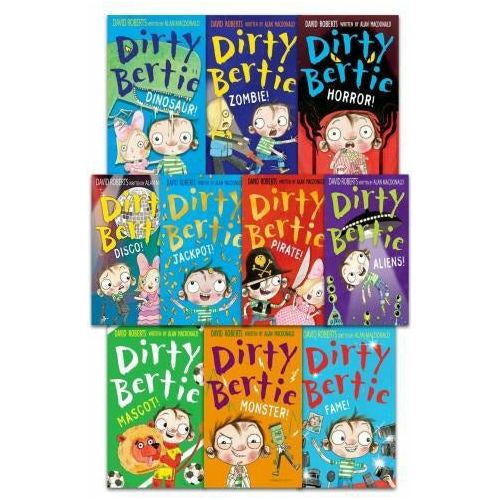 Dirty Bertie - Series 3 - David Roberts 10 Books Collection Set My Joke Book Disco Monster Fame Ali..