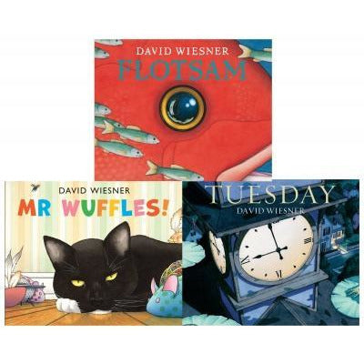 David Wiesner Series 3 Books Collection Set Tuesday Mr Wuffles Flotsam