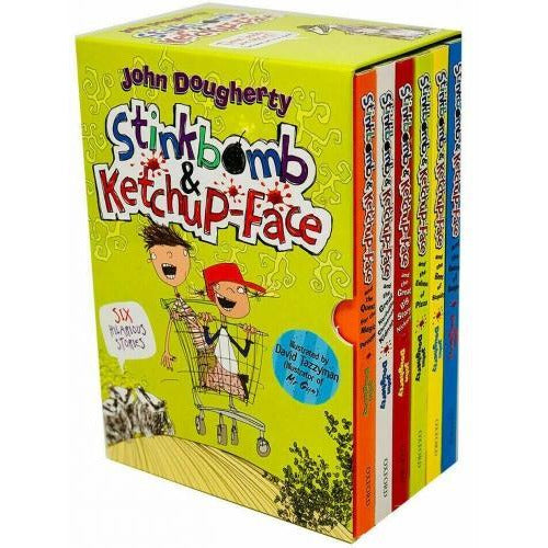 Stinkbomb And Ketchup Face 6 Books Collection Box Set By John Dougherty Badness Of Badgers Quest F..