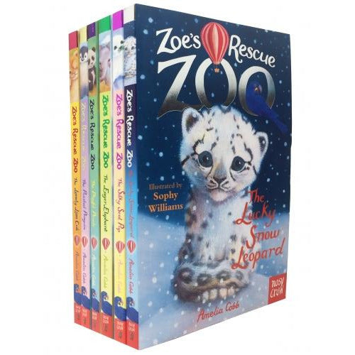 Zoes Rescue Zoo 6 Books Collection Set - Lucky Snow Leopard Eager Elephant Silky Seal Pup Puzzled ..