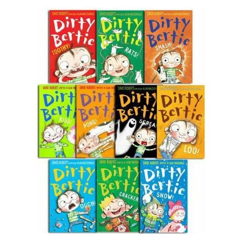 Dirty Bertie - Series 2 - David Roberts 10 Books Collection Set Rats Smash Kiss Pong Scream Loo Ou..