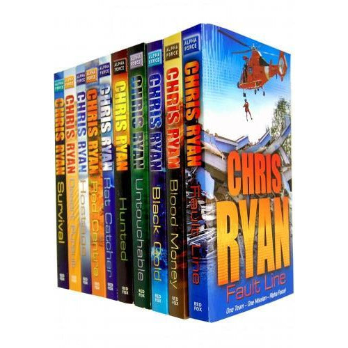 Chris Ryan Alpha Force Collection 10 Books Set Survival Desert Pursuit Hostage Red Centre Rat Catc..