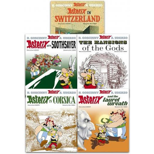 Asterix Series 4 Collection 5 Books Set Book 16-20 Asterix In Switzerland The Mansions Of The Gods..