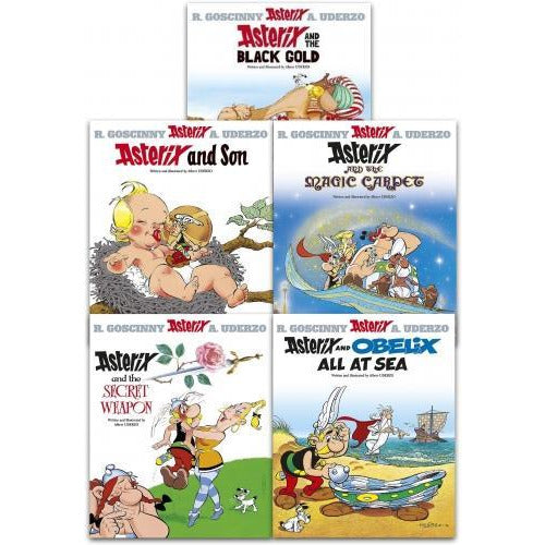 Asterix Series 6 Collection 5 Books Set Book 26-30 Black Gold Asterix And Son Magic Carpet Secret ..