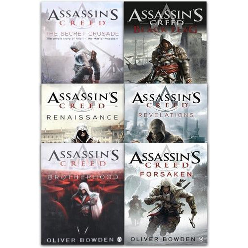 Assassins Creed 6 Books Collection Set By Oliver Bowden Renaissance Brotherhood The Secret Crusade..