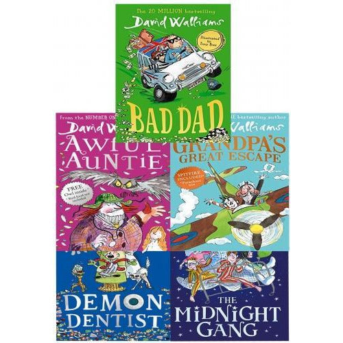 David Walliams 5 Books Set Collection (Series 2) (Midnight Gang, Bad Dad, Grandpas Great Escape, Awful Auntie, Demon Dentist)