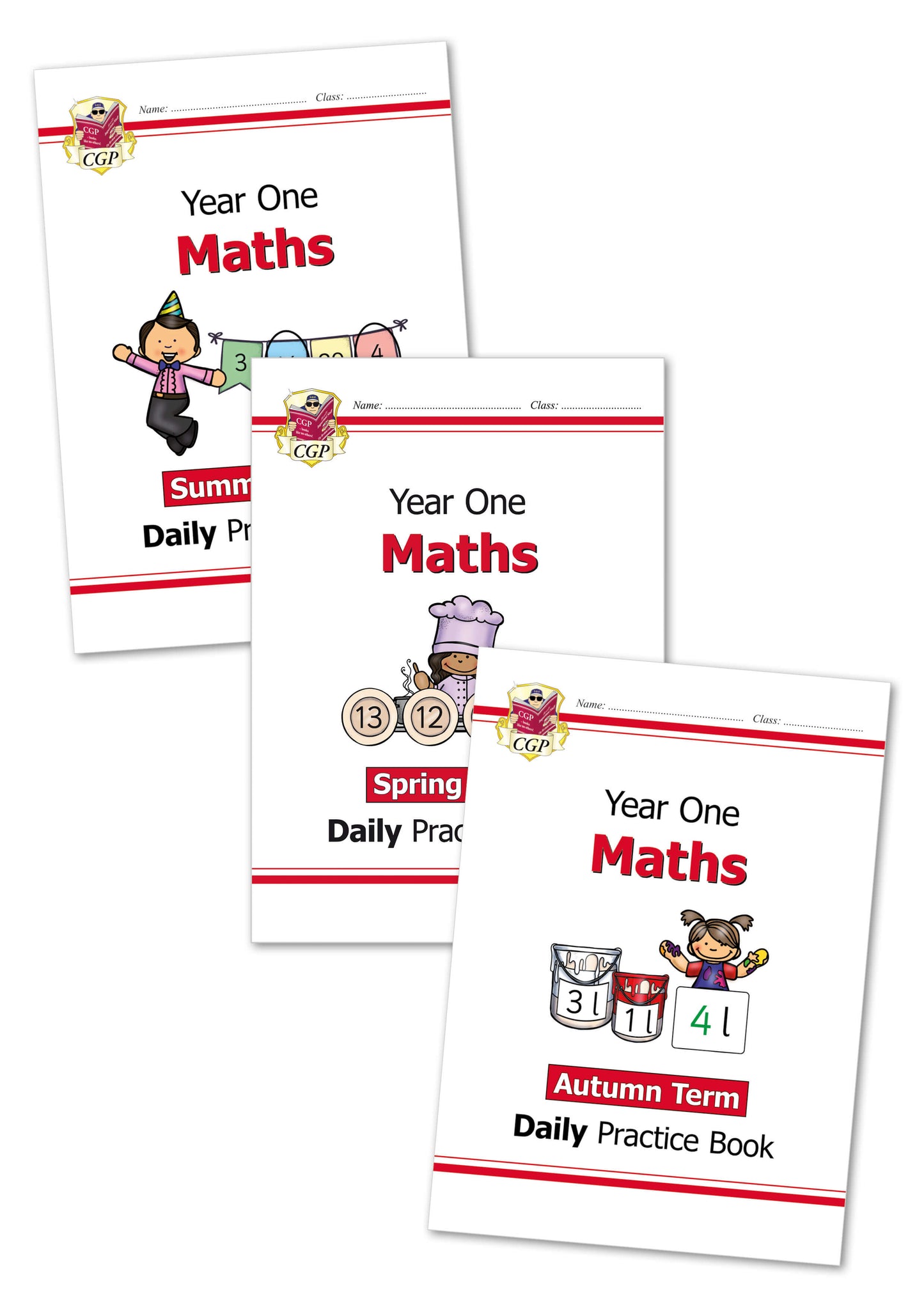 KS1 Maths Daily Practice Book Bundle: Year 1 - Autumn Term, Spring Term & Summer Term