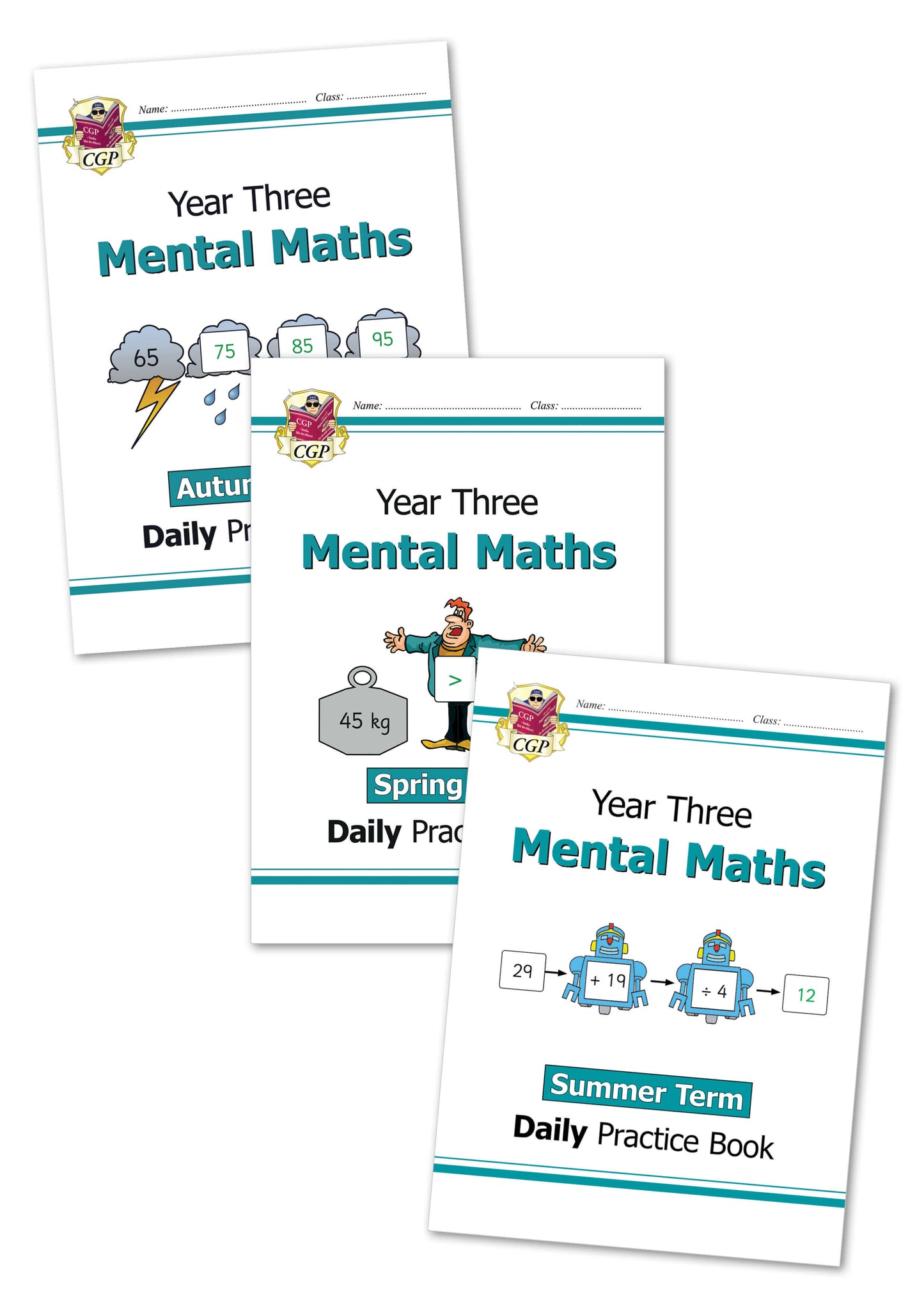 KS2 Mental Maths Daily Practice Book Bundle: Year 3 - Autumn, Spring & Summer Term