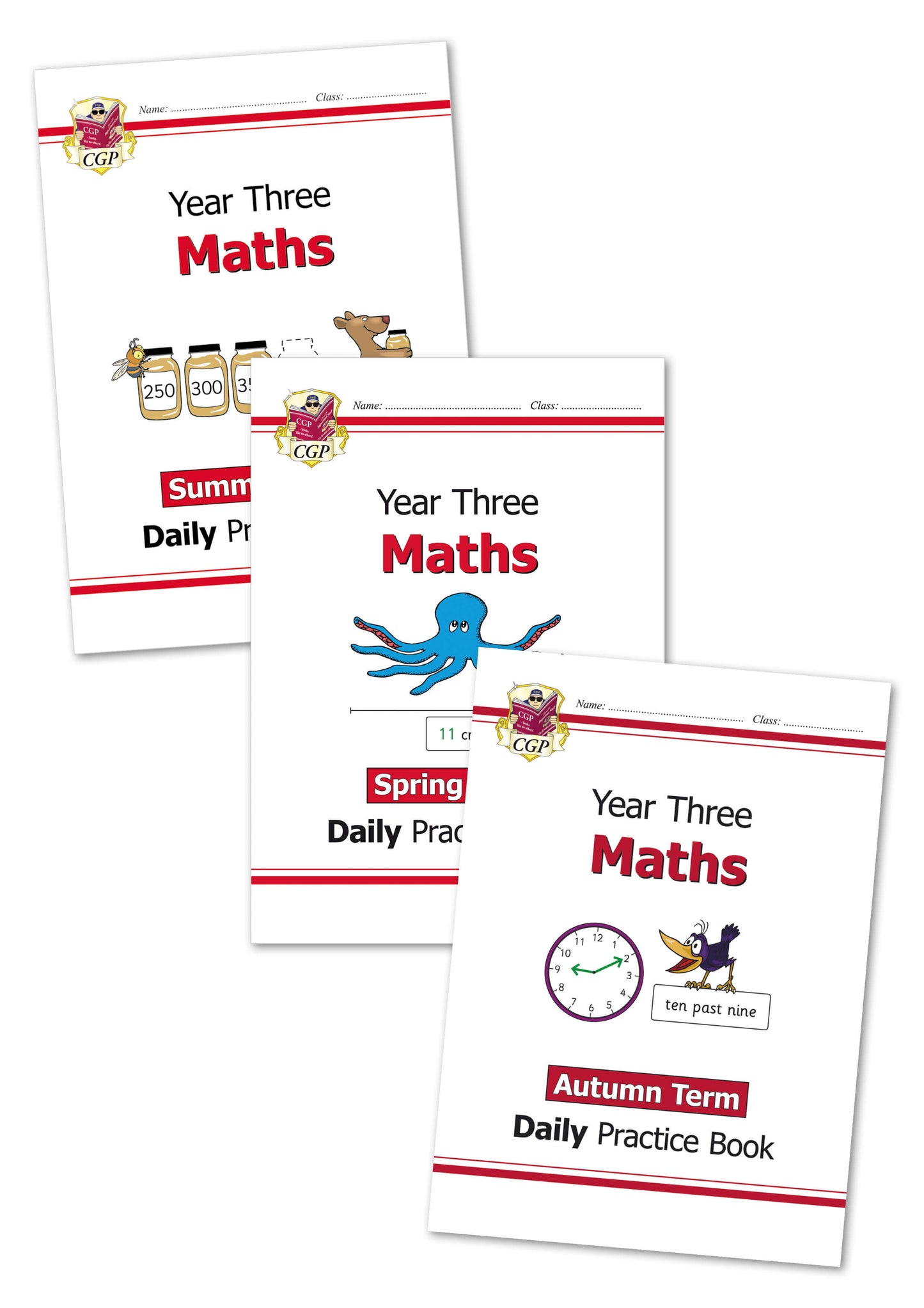 KS2 Maths Daily Practice Book Bundle: Year 3 - Autumn Term, Spring Term & Summer Term