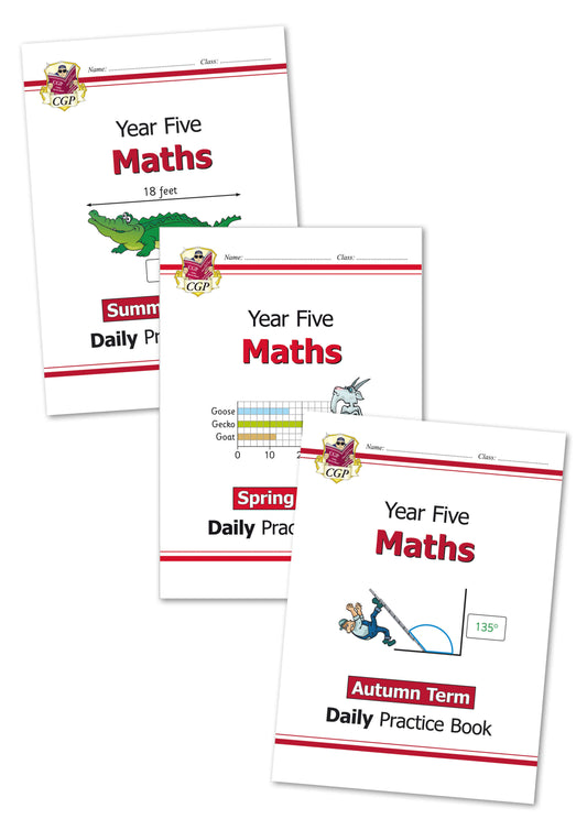 KS2 Maths Daily Practice Book Bundle: Year 5 - Autumn Term, Spring Term & Summer Term