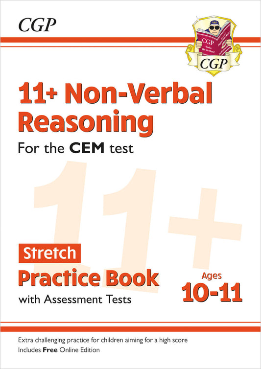 11+ CEM Non-Verbal Reasoning Stretch Practice Book & Assessment Tests - Ages 10-11 (with Online Ed)