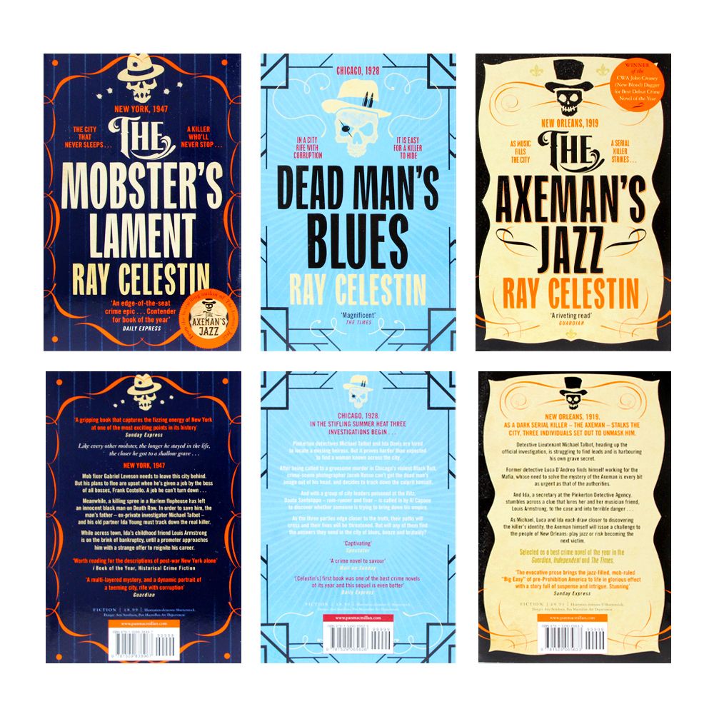 City Blues Quartet Series 3 book set By Ray Celestin (The Axeman's Jazz, Dead Man's Blues, The Mobster's Lament)