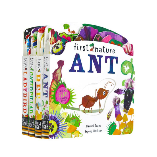 First Nature Childrens Collection 4 Book Set (ANT, BEE, CATERPILLAR & LADYBIRD) By Harriet Evans- Ages 0-5