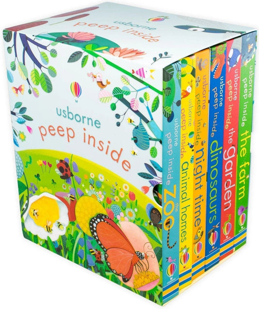 Usborne Peep Inside 6 Board Books Children Collection Box Set Toddlers