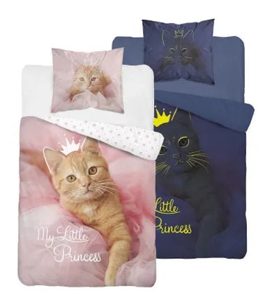 Kitty, 2-piece cotton bedding, glow in the dark, 160x200 cm