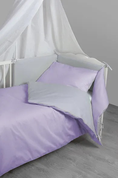 BabyMatex, Wende, 3-piece bedding set, gray, purple, 100x135 cm