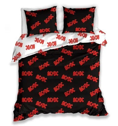 AC/DC, 3-piece satin bedding set, 160x200 cm