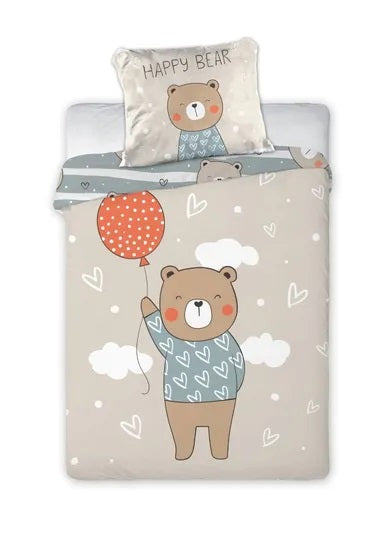 Cuddles, Teddy Bear, 2-piece cotton bedding set, 100x135 cm