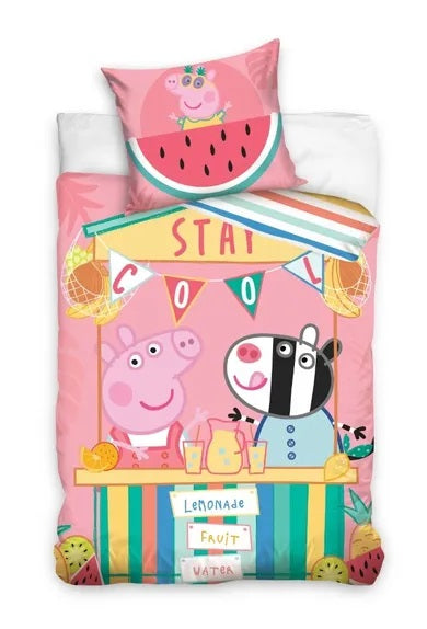 Peppa Pig, renforce cotton bedding set, 160x200+70x80 cm