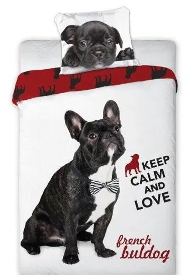 Best Friends, French Bulldog, 2-piece bedding set, 160x200 cm