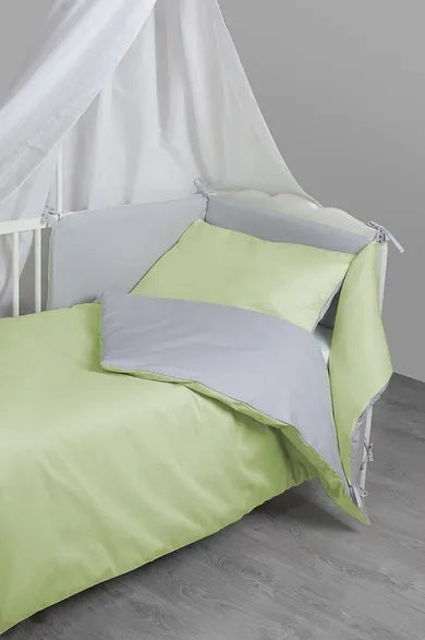 BabyMatex, Wende, 3-piece bedding set, gray, lime green, 100x135 cm