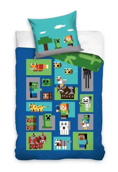 Minecraft, 2-piece cotton bedding set, 140x200 cm