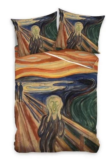 The Scream by Edvard Munch, 2-piece cotton bedding set, 160x200 cm